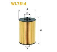 WL7514 FILTRO OLIO PER VW Transporter VI Furgonato SGA SGH SHA SHH 2.0 TDI 81 KW