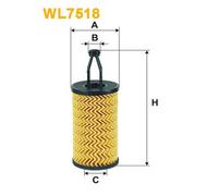 WL7518 FILTRO OLIO PER Mercedes Classe S V222 W222 X222 S 500 Maybach 4matic 335