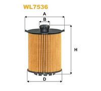 WL7536 FILTRO OLIO PER Volvo S90 II 234 2.0 T4 Polestar 155 KW 210 CV