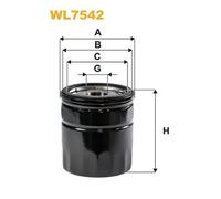 WL7542 FILTRO OLIO PER Ford Transit Custom V362 Autobus F3 2.0 EcoBlue 96 KW 130
