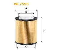 WL7555 FILTRO OLIO PER Peugeot 2008 II UD UK US UY 1.5 BlueHDi 110 81 KW 110 CV
