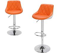 WLABCD Due Pezzi Sgabello Fashion Bar Sgabelli Rotazione Seggiovia Colorato Sgabello Crema/arancia/Come mostrato