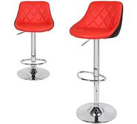 WLABCD Due Pezzi Sgabello Fashion Bar Sgabelli Rotazione Seggiovia Colorato Sgabello Crema/rosso/Come mostrato