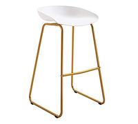 WLABCD Elegante Barra Alta Sedia Sgabello da Bar Oro Moderno,Semplice Adatto per Negozio Di Tè Bar Sgabello da Bar Cafe/bianca/Come mostrato