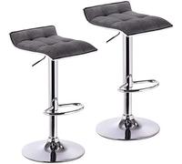 WLABCD Imposta Bar Sgabelli Prima Colazione Cenare Sgabelli con Cromo Poggiapiedi e Base Perno Gas Sollevamento Elegante Biancheria Semplice Bar Sgabello Seggiola da Bar/grigio /