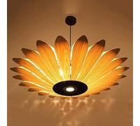 WLABCD Lampadario, Lampada Impiallacciata Legno e Lampada Lampadario in Bambù Del Sud-Est Asiatico Lampada in Legno Illuminazione Fiore Di Girasole Lampadario Impiallacciato Creativo