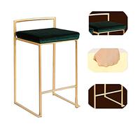 WLABCD Semplice Bar Sgabello,Cenare Sedia,Trapuntata Posto a Sedere,con Schienale,Cromo Placcatura,Colazione Bar,Creativo Cucina,Studio,Casuale Decorazione,Trucco Sgabello,Bar Alto