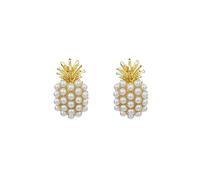 WLABCD Sm Lega Bene Semplicità Orecchini Piccolo Banchetto Ananas Orecchino un Paio Sicurezza Adatto Compleanno Posto Di Lavoro Dolce Creatività/d'oro / 2.3×1.3 cm