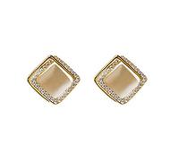 WLABCD Sm Lega Semplicità Orecchini Regalo Festival Piccolo Dolce Bene Adatto Posto Di Lavoro Banchetto un Paio Orecchino/d'oro / 1.5×1.5 cm