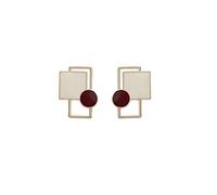 WLABCD Sm Moda Bene Design Coppia Orecchino Retrò Stile Hong Kong Orecchini Banchetto Appuntamento Personalità All-Match Prevenire L'Allergia Compleanno/Cachi / 2×1.5 cm
