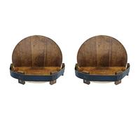 Wlauqueta 2 x espositore per bottiglie di liquore fatto a mano, mensola da parete a barile di Whisky, espositore da Whisky armadietto per vino rotondo vintage