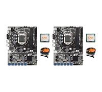 Wlauqueta 2 x Scheda madre mineraria ETH B75 12 Adattatore PCIE a USB + CPU + Ventola di raffreddamento LGA1155 DDR3 MSATA B75 Scheda madre USB BTC Minore