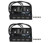 Wlauqueta 2 x Supporto Connettore Adattatore Estensione Pannello USB 2.0 HUB USB 2.0 4 Porte Array Dischetti 3,5 Pollici con 9 Pin per Desktop
