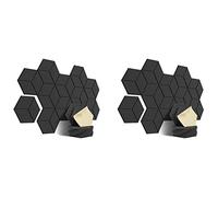Wlauqueta 24 schiume acustiche, insonorizzati autoadesivi, per isolamento acustico e trattamento acustico, colore: nero