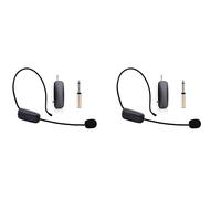 Wlauqueta 2X Microfono UHF Portatile 2 in 1 Amplificatore Volume Microfono Cuffie Professionale per l'insegnamento Parola