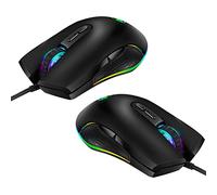 Wlauqueta 2X USB C Tipo di Mouse C Ergonomico Mouse cablato RGB Mouse Mouse