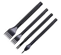 Wlauqueta 3 mm 1/2/4/6 Stitching Chisel Hole Punches Tool, Leather Hole Punch, Leather Chisel Set-4 pezzi