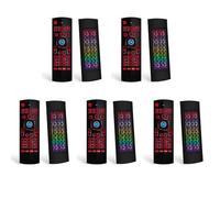 Wlauqueta 5X Mouse Air per Android TV Box Mini Tastiera Air Mouse con Retroilluminazione RGB MX3 Pro IR Apprendimento