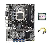 Wlauqueta B75 ETH MinièRe Scheda Madre 8XPCIE Adattatore USB + I3 2100 CPU + 6Pin a Dual 8Pin LGA1155 MSATA B75 Minatore Scheda Madre