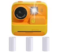 Wlauqueta Fotocamera istantanea per bambini HD 1080P Video Foto Stampa Digitale Fotografia a Doppia Lente con Fotocamera in Carta da stampa, Giallo