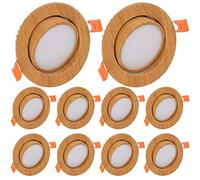 WLBHWL 2.5in 3.5in 4in Downlight LED Regolabile Regolabile 3W7W12W COB Faretto Incorporato Plafoniera Lampada da Incasso bulbo oculare in Legno (5-10 Pacchetti - Rotondo)