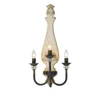 WLBHWL Applique da Parete A 3 Candele, Candeliere da Parete in Metallo di metà Secolo, Portacandele A Corona in Legno Massello per Candele, Candelabro Nero Antico, Decorazioni Artistiche per