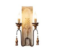 WLBHWL Applique da Parete in Stile Country Francese, Lampada da Parete Vintage in Legno Anticato, Lampada da Parete con Candelabro in Stile Fattoria, Applique Rustiche di metà Secolo per Corridoio