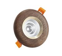 WLBHWL Faretto da Incasso A LED da 3,9 Pollici, Plafoniera Antiriflesso da 7 W con Decorazione di Venature del Legno, CRI90+, Apparecchio di Illuminazione in Legno Massello di Noce (1 Confezione)