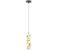 WLBHWL Lampada A Sospensione A LED in Marmo Naturale con Luce Calda 3000K, Adatta per Sala da Pranzo, Comodino, Lampada A Sospensione A Tubo Lungo in Pietra per Isola Cucina Japandi, Apparecchio