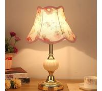 WLBHWL Lampada da Tavolo in Vetro/Metallo da 16,5 "Cottage Lampada da Comodino da Comodino in Stile Country Rustico Francese per Camera da Letto Soggiorno Libreria per Ufficio Universitaria