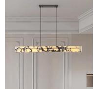 WLBHWL Lampadario Lineare in Pietra Naturale Wabi Sabi, Dimmerabile, A LED, Moderno, Creativo, con Telecomando, per Cucina, Isola, Lampadario A Una Testa, per Bagno, Sala da Pranzo
