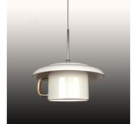 WLBHWL Lampade A Sospensione Moderne in Ceramica Lampada A Sospensione Creativa Nordica A Forma di Tazza, Lampada A Sospensione Vintage con Finitura in Acciaio Inossidabile per L'isola della Cucina