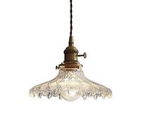 WLBHWL Lampade a Sospensione Moderne in Vetro di Pizzo Isola della Cucina su Lampada a Sospensione con portalampada in Bronzo Lampade a Sospensione Lampadario a soffitto in Ottone per la