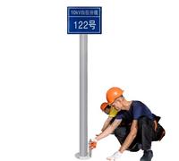 WLCGYD Pali in Acciaio zincato per segnaletica, Pali per segnaletica Stradale Alti 240, 200, 180, 150 e 100 cm per segnaletica Stradale, per Cortili, parchi e Monitor.(Dia 2''/5cm,140cm/55'')