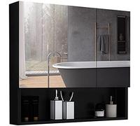 WLCNYL Armadietto con Specchio in Alluminio Armadietto con Specchio in Alluminio a Chiusura rallentata Specchio da Bagno a Parete Colore: Nero, 60x70x13 cm (Nero 70 * 70 * 13 cm)