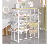 WLCNYL Espositori per Biancheria Intima Regolabili a Doppia Faccia, espositore per Reggiseni, Mutandine, Sciarpe e Altro Ancora, grucce Metalliche da Terra per Negozi di Abbigliamento