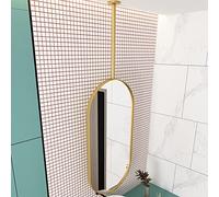 WLCNYL Specchio da parete moderno con asta sospesa Specchio ovale da soffitto 40cmx70cm 50cmx70cm for Bagno Bagno Trucco Rasatura Soggiorno Specchio da parete d'ingresso,Oro (Dimensioni : 40cmx70cm