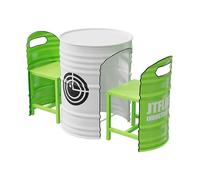 WLCNYL Tavolino e Sedia da caffè, Tavolo da Pranzo per Soggiorno e Balcone, Combinazione di tavoli e sedie da ricevimento Rotondi, Tavolo da caffè in Stile retrò, Sala da Pranzo (Colore: Bianco-Ver