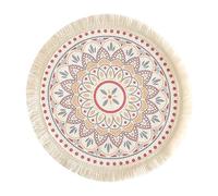 WLCNYL Tovagliette Rotonde in Stile Bohémien con Nappa | Tovagliette in Filo di Cotone Intrecciato | Tovagliette Decorative Creative per la casa, per scrivania, B, 33 cm - 8 Pezzi (M 33 cm (12,9 po