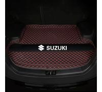 WLCYX Auto Tappetini Bagagliaio per Suzuki Swift 2013-2025 Hatchback Pelle su Misura Pelle Trunk Mat Tappeti Copri Baule Antiscivolo Impermeabile Interni Accessori, BlackRed
