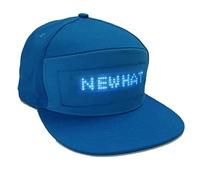 WLDOCA Cappello da Baseball Luminoso con Controllo Bluetooth App programmabile LED colorato Ricaricabile Tramite USB per Feste Sportive concerti di Natale Carnevale Bar Club,Blu,A