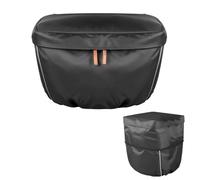 WLDOCA Copri Cestino Bicicletta Doppio Strato Estensibile, Impermeabile Antipolvere Antisole Antineve con Strisce Riflettenti, Scudo Pioggia Universale per Cestino Anteriore,M