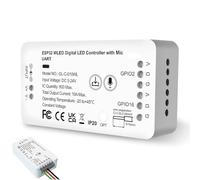WLED Controller ESP32: versatile driver di strisce LED indirizzabile, WLED ControlLer con scarica microfono per NeoPixel (WS2812B, WS2811, SK6812, WS2801 APA012, APA104) e controllo LED basato su