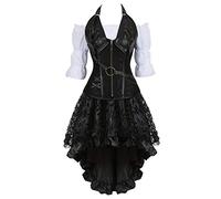 WLFFW Bustino Gonna Camicetta Pelle Donna Corsetto Costume | Corsetto pirata con zip, Il elegante e gotico corsetto è versatile e può essere indossato in diverse occasioni