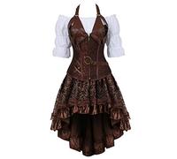 WLFFW Bustino Gonna Camicetta Pelle Donna Corsetto Costume | Corsetto pirata con zip, Il elegante e gotico corsetto è versatile e può essere indossato in diverse occasioni