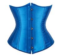WLFFW Corsetto Donna Corpetto Sottoseno Eleganti Satin (EU(32-34) S, Turchino)