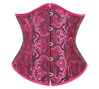 WLFFW Corsetto Sottoseno Gotico Corpetto Floreale Corset (EU(36-38) L, Nero Rosa)