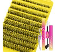 WLFRHD Ciglia Finte Ciuffetti 200PCS Kit Ciglia Extension D Curl Ciuffetti Ciglia Finte Extension Ciglia Kit Extension Ciglia con Bond e Seal Ciglia, Glue Remover Pinzette (50D,D-Mix8-18mm)