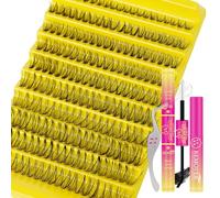 WLFRHD Ciglia Finte Ciuffetti 200PCS Kit Ciglia Extension D Curl Ciuffetti Ciglia Finte Extension Ciglia Kit Extension Ciglia con Bond e Seal Ciglia, Glue Remover Pinzette (30D,D-Mix8-18mm)