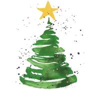 WLH Alexanders Adesivi for finestre Natalizi, Motivo: Acquerello, Grande Albero di Natale, Adesivi riutilizzabili for finestre, for Feste Invernali, Forniture for Ufficio a casa(M)